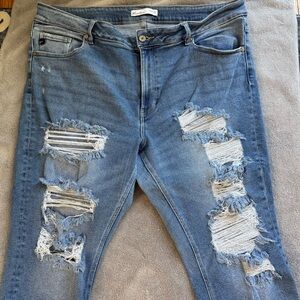 Kancan Cropped Jeans Super Distressed size 20